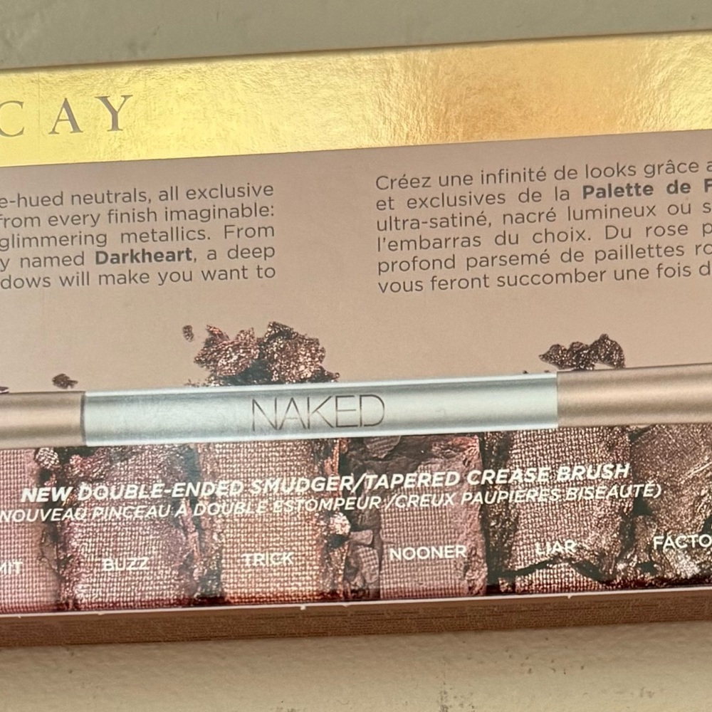 BRAND NEW Urban Decay Naked Double-Ended Brush - Silver and Brown